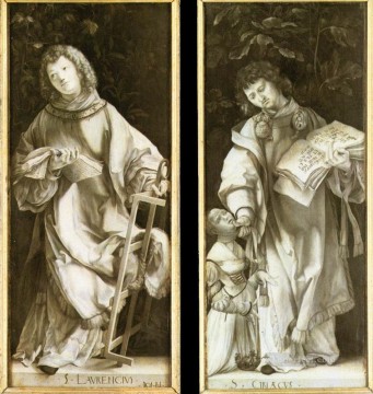 Matthias Grunewald Painting - St LAwrence and St Cyricus Renaissance Matthias Grunewald